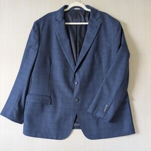 Joseph Abboud Blazer Mens 52R Blue Glen Plaid Wool Heritage Sport Coat 2BT